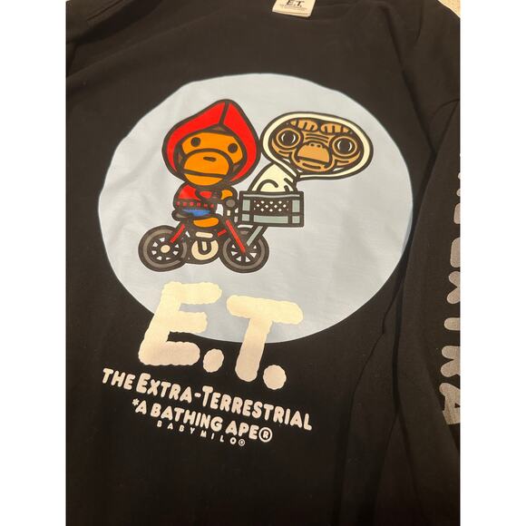 BAPE x E.T. Baby Milo Long-Sleeve Tee – Black XL – Lightly Used - Picture 6 of 12